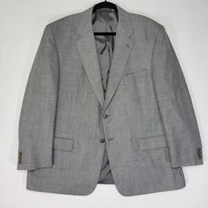 Statements Men's Sport Coat Blazer Two Button Gray Poly Wool Blend Size 48R